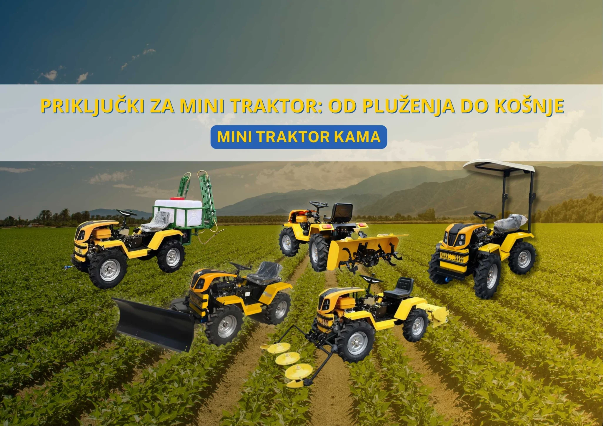Priključki za mini traktor: od pluženja do košnje